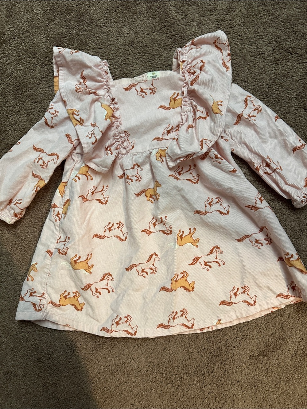 Tucker + Tate Corduroy Pink Dress with Horse Print